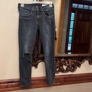 Rag & Bone jean Capri, distressed, black Jean. Size 24